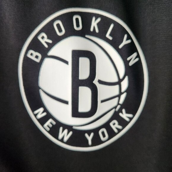 Brooklyn Nets New York NBA Basketball Large Black White Zip Up Athletic Jacket - Picture 4 of 16